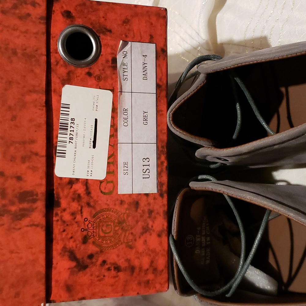 Giraldi NEW 'Danny-4' Chukka Boots Faux Suede NIB Grey Men's 13 - Picture 13 of 16